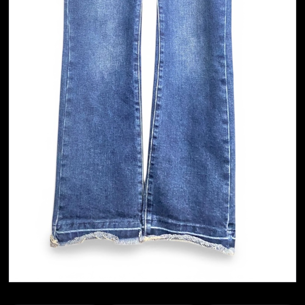 Risen Jeans High Rise Button Fly Straight Leg Raw Hem Size 26 Medium Was - Picture 4 of 13